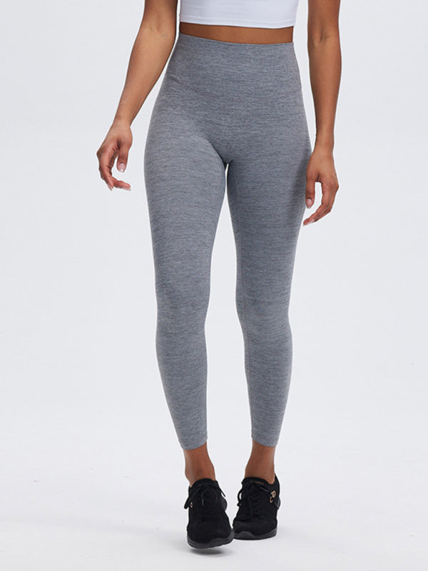 Fashionable sports yoga pants with high waist tummy control and butt lift peach butt fitness pants - Misty grey / S