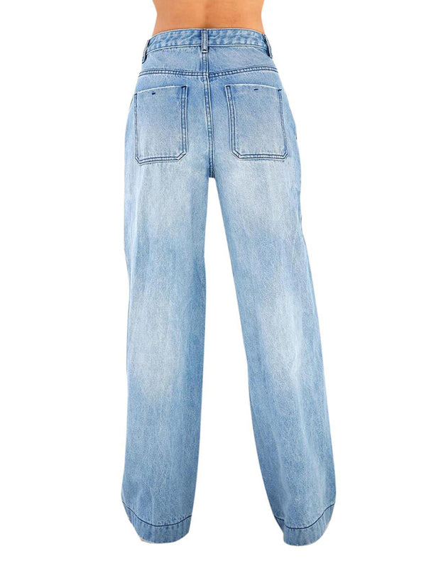High-rise loose-fitting wide-leg women’s jeans