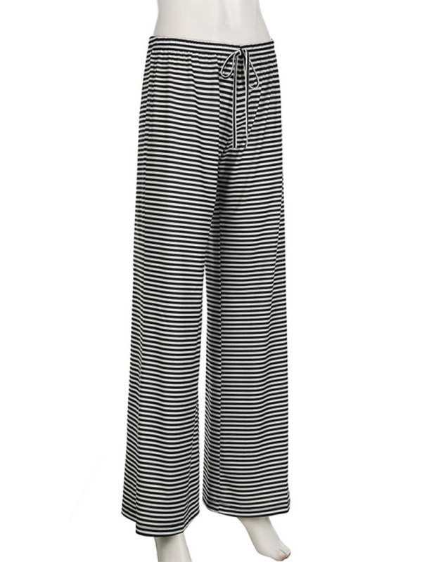 Loose-fitting low-rise casual pants hot girl drape knitted wide-leg trousers