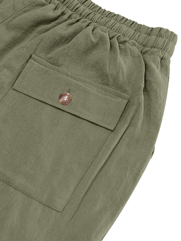 Loose linen casual wide-leg beach sports four seasons breathable trousers