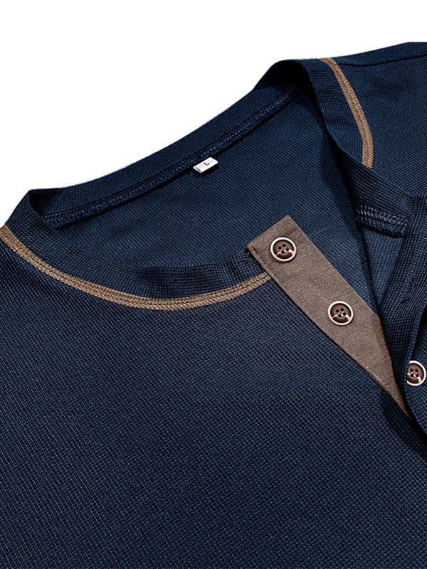Men’s American Vintage Henley Collar Short Sleeve T-Shirt