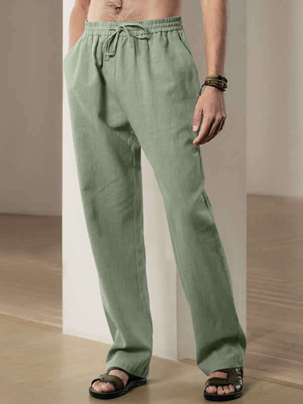 Men’s Breathable Linen Loose Casual Sports Trousers