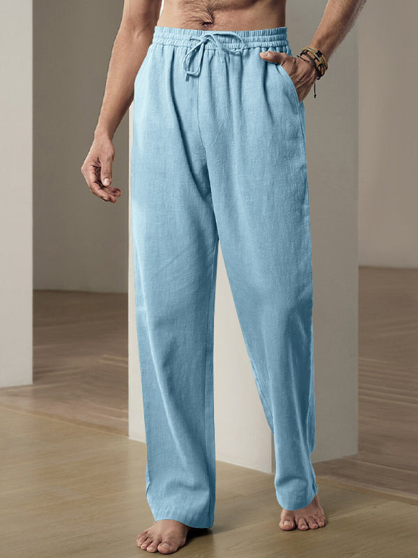 Men’s Breathable Linen Loose Casual Sports Trousers