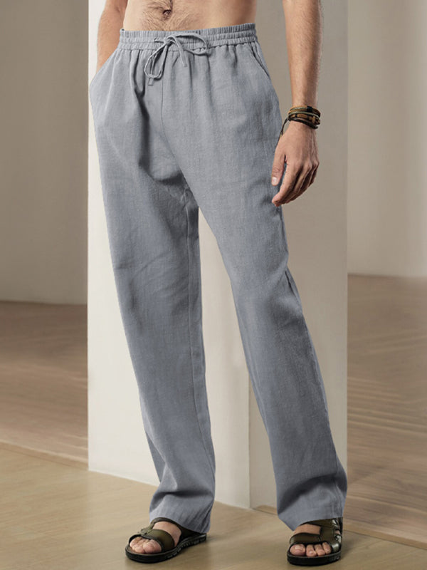 Men’s Breathable Linen Loose Casual Sports Trousers