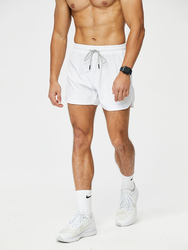 Men’s breathable loose version quick-drying running training three-quarter shorts - White / M