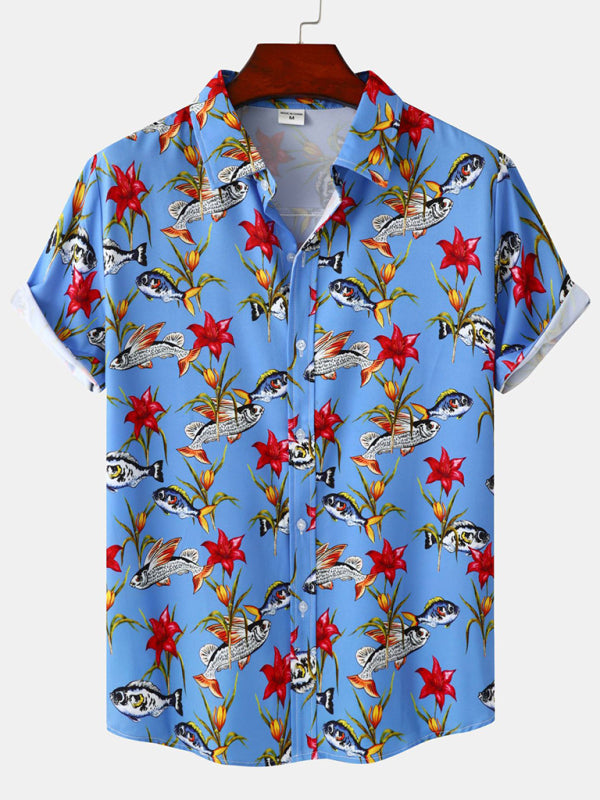 Men’s Floral Print Sleeveless Summer Shirt - Pattern / M