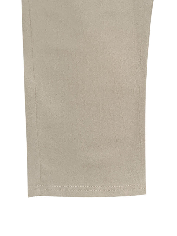 Men’s Loose Casual Relaxed Straight Linen Naples Gurga Breathable Trousers