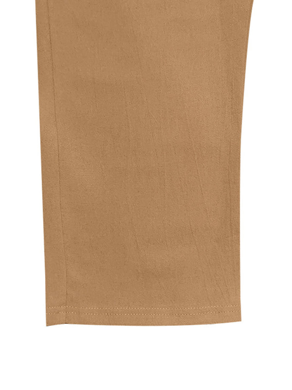 Men’s Loose Casual Relaxed Straight Linen Naples Gurga Breathable Trousers