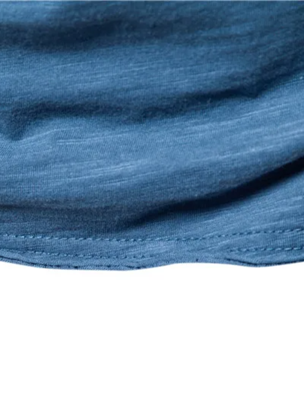 Men’s New Solid Color Slub Cotton V-Neck Short Sleeve T-Shirt