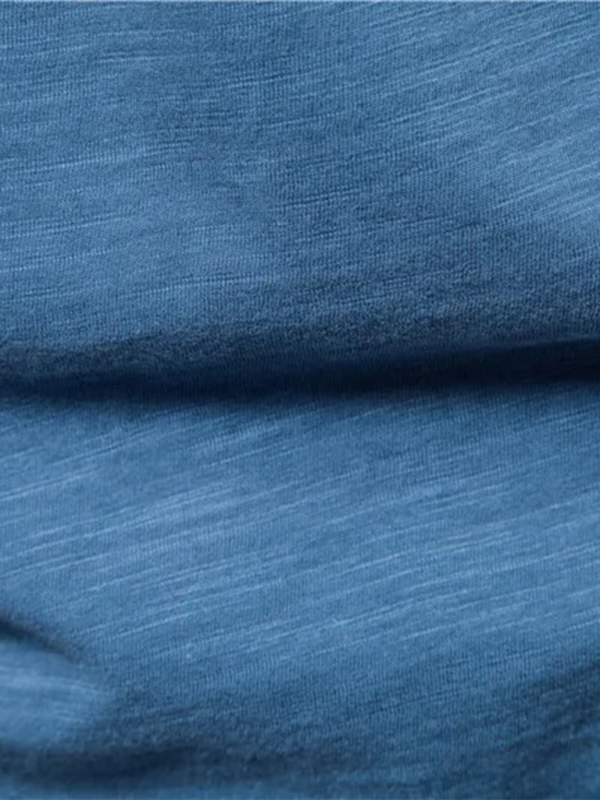 Men’s New Solid Color Slub Cotton V-Neck Short Sleeve T-Shirt
