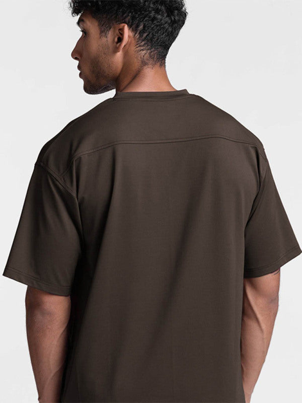 Men’s round neck short-sleeved solid color quick-drying all-match sports T-shirt