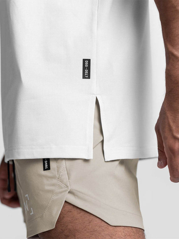 Men’s round neck short-sleeved solid color quick-drying all-match sports T-shirt
