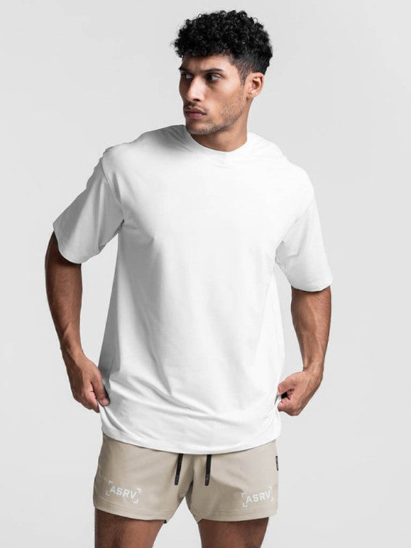 Men’s round neck short-sleeved solid color quick-drying all-match sports T-shirt