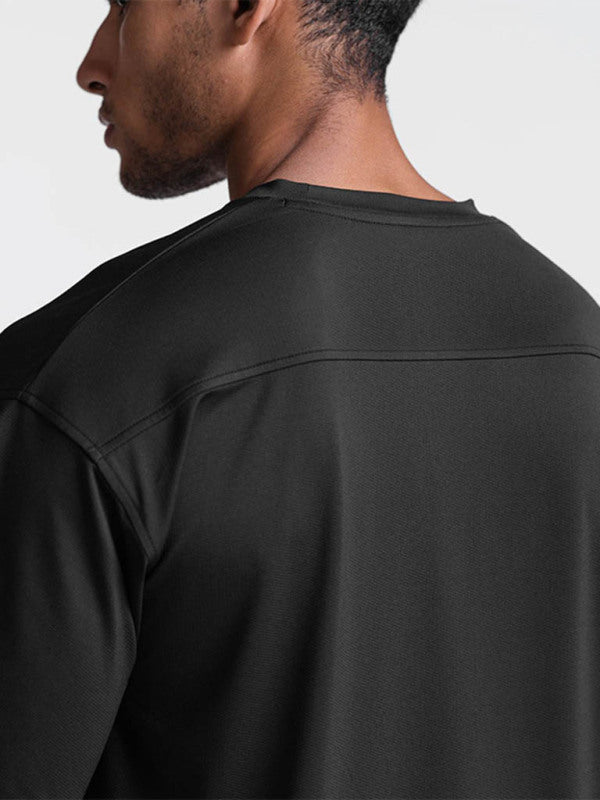 Men’s round neck short-sleeved solid color quick-drying all-match sports T-shirt