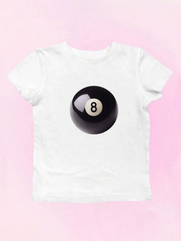 New Arrivals Women’s New Street Fashion Round Neck T-shirt Letter Printed Navel Short Sleeve - Pattern7 / S