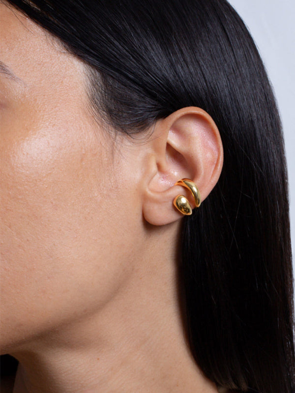 New double layer ear bone clip without piercing simple ear clip - Photo Color / FREESIZE