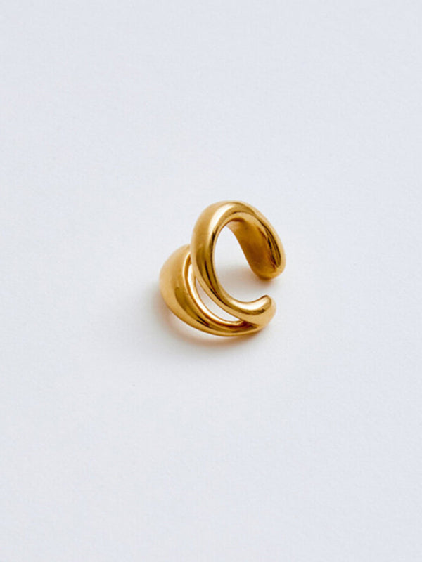New double layer ear bone clip without piercing simple ear clip - Photo Color / FREESIZE