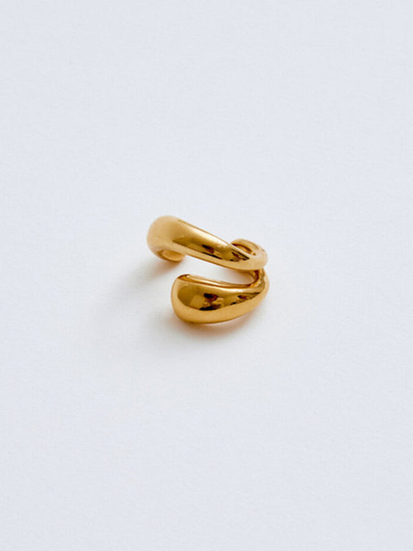 New double layer ear bone clip without piercing simple ear clip - Photo Color / FREESIZE