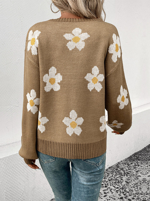 New Fashion Women’s Long Sleeve Jacquard Sweater