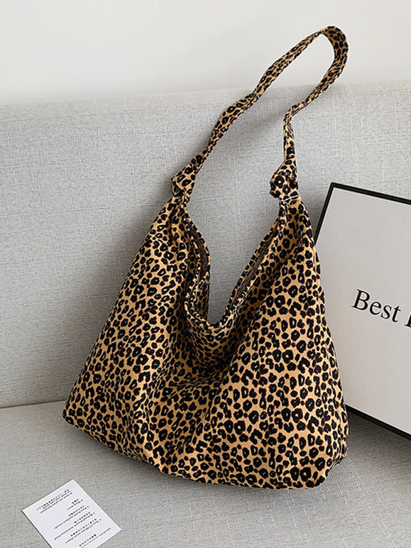 New leopard print shoulder bag canvas shopping bag - Brown / FREESIZE