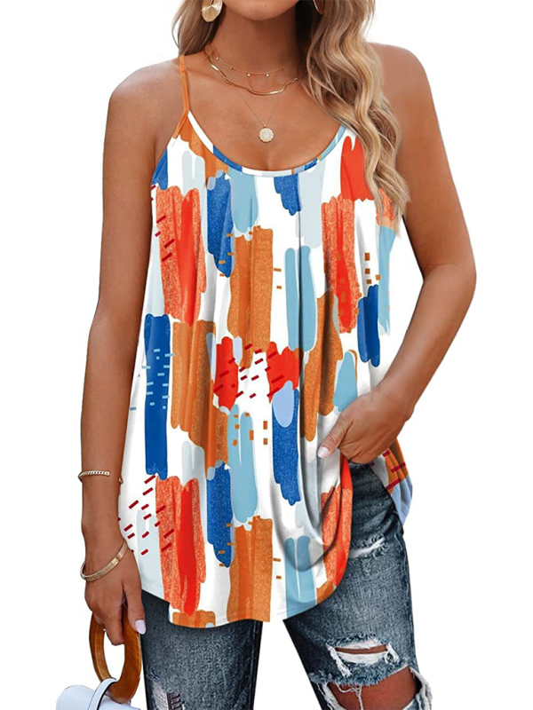 New loose casual solid color sexy camisole top - Pattern1 / S