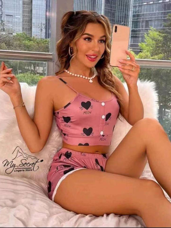 New love sexy lingerie two-piece set - Lotus root Pink / S