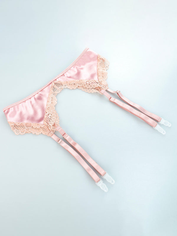 New sexy lingerie four-piece set high-end sexy lingerie set bra garter belt thong legs