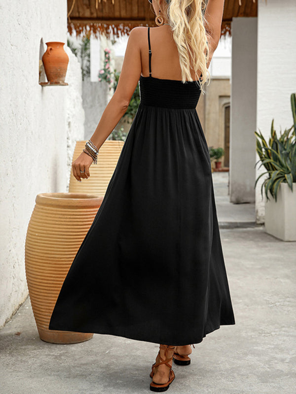 New style sleeveless casual suspender dress