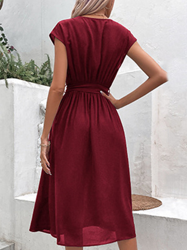 New style strappy v-neck black dress