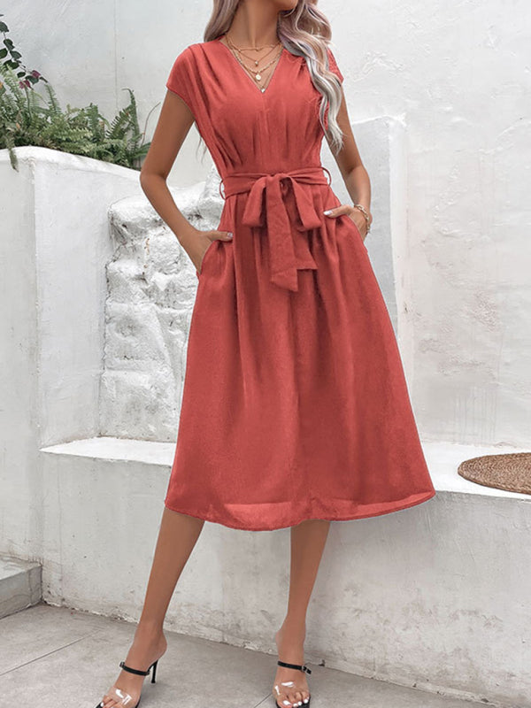 New style strappy v-neck black dress