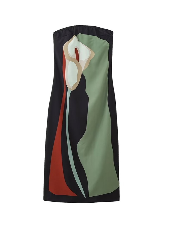 New women’s casual printed tube top dress
