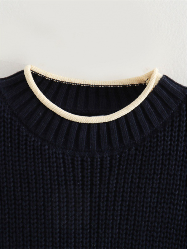 New women’s fashionable round neck back opening design knitted sweater vest