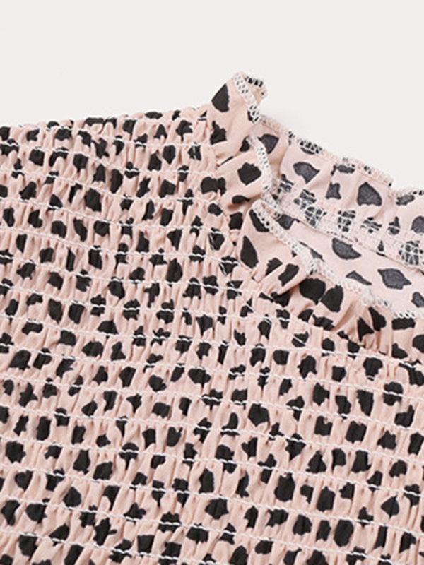 New women's mid-collar printed long-sleeved shirt - Closther