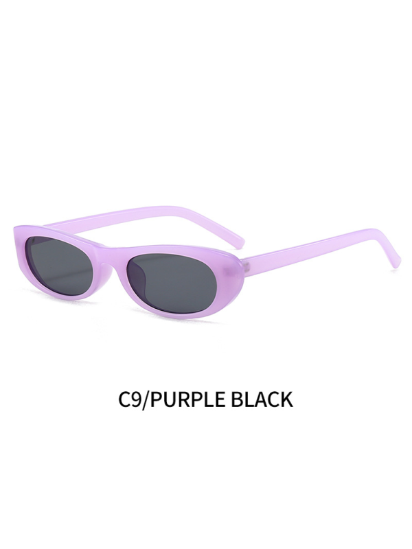 New women’s oval sunglasses fashionable and versatile macaron color sunglasses