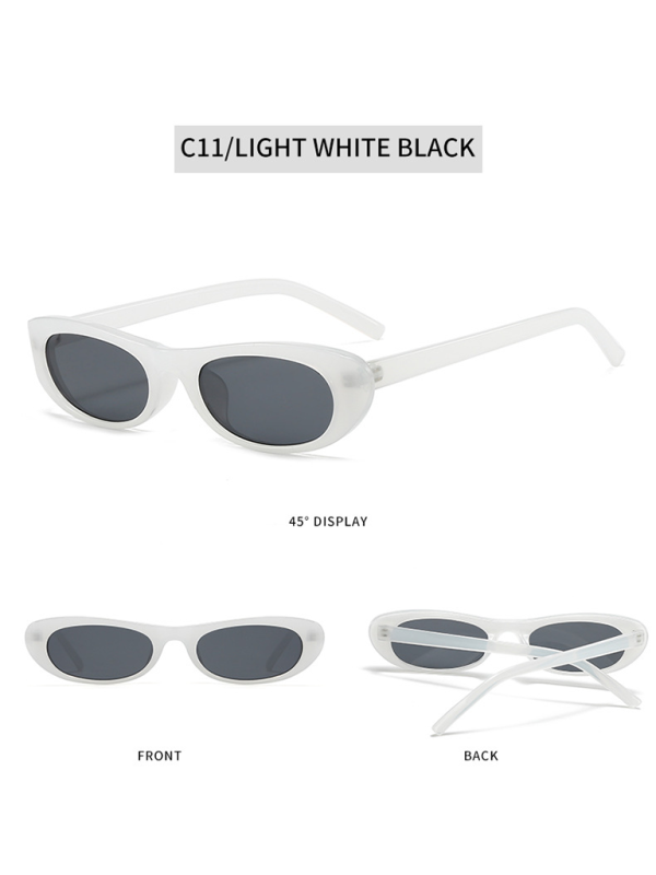 New women’s oval sunglasses fashionable and versatile macaron color sunglasses - Pattern9 / FREESIZE