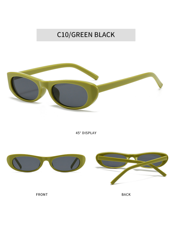 New women’s oval sunglasses fashionable and versatile macaron color sunglasses - Pattern6 / FREESIZE