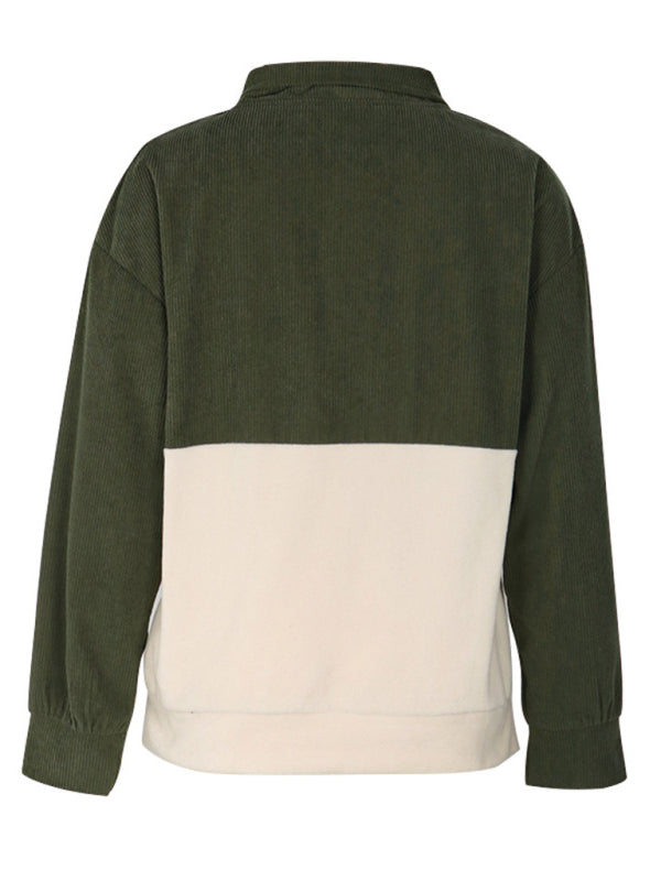 New women’s patchwork polar fleece sweatshirt