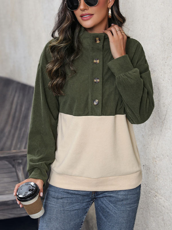 New women’s patchwork polar fleece sweatshirt