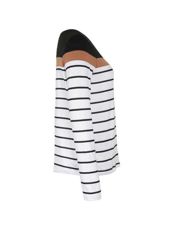 New Women’s Striped Casual Long Sleeve Sweater