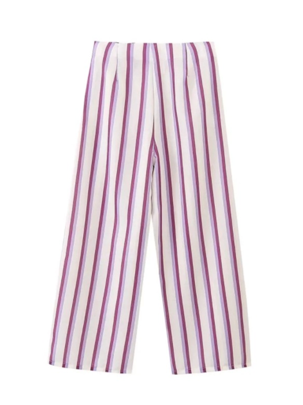 New women’s striped printed strappy vest and trousers set