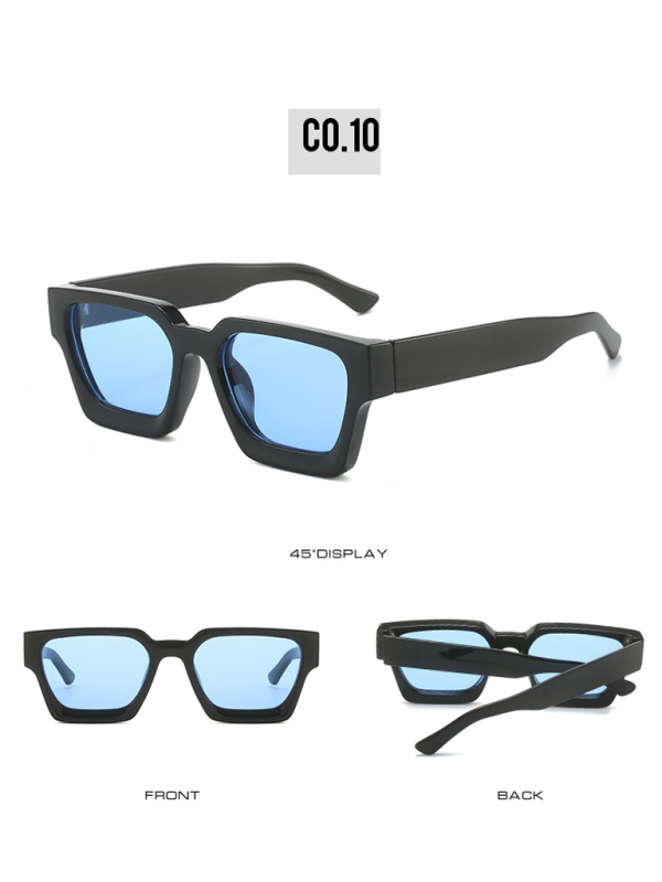 New women’s thick frame sunglasses trendy square frame sunglasses - Clear blue / FREESIZE