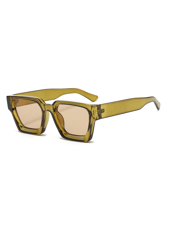 New women’s thick frame sunglasses trendy square frame sunglasses - Olive green / FREESIZE