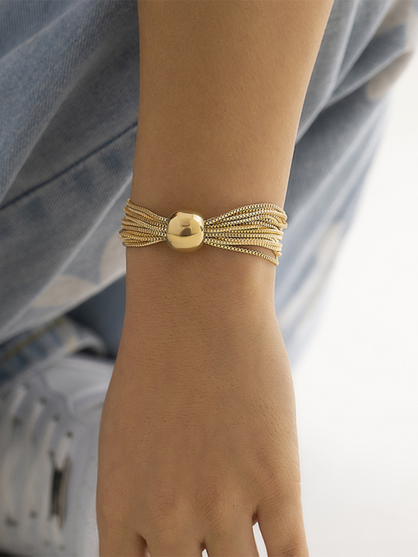 Punk multi-layer chain stacking necklace simple niche geometric sphere personality necklace - Pattern7 / FREESIZE