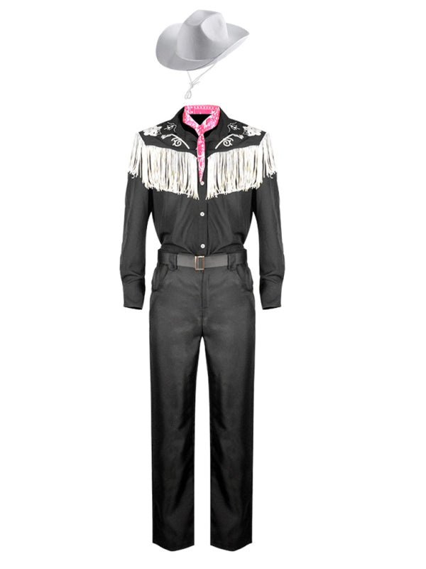 Real Barbie doll prince cos costume Halloween - Black / S