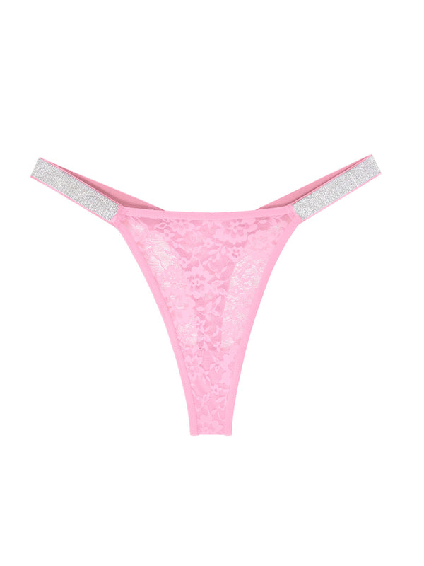 Sexy women’s underwear lace knit quick-drying one-piece see-through thin strap low waist underwear