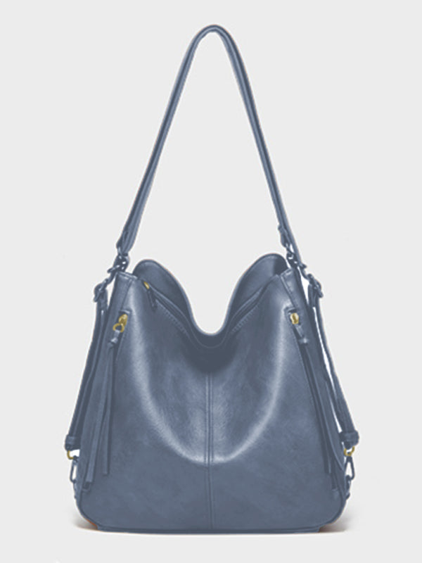 Shoulder Bag Tote Bag Trend Messenger Backpack Bag - Black / F