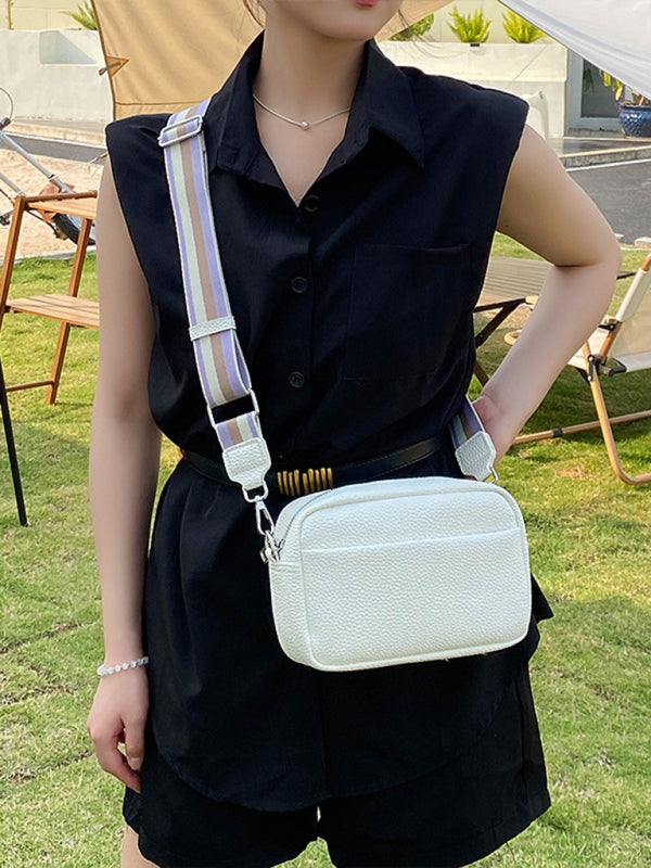 Solid color PU messenger bag women’s small bag ladies shoulder bag small square bag