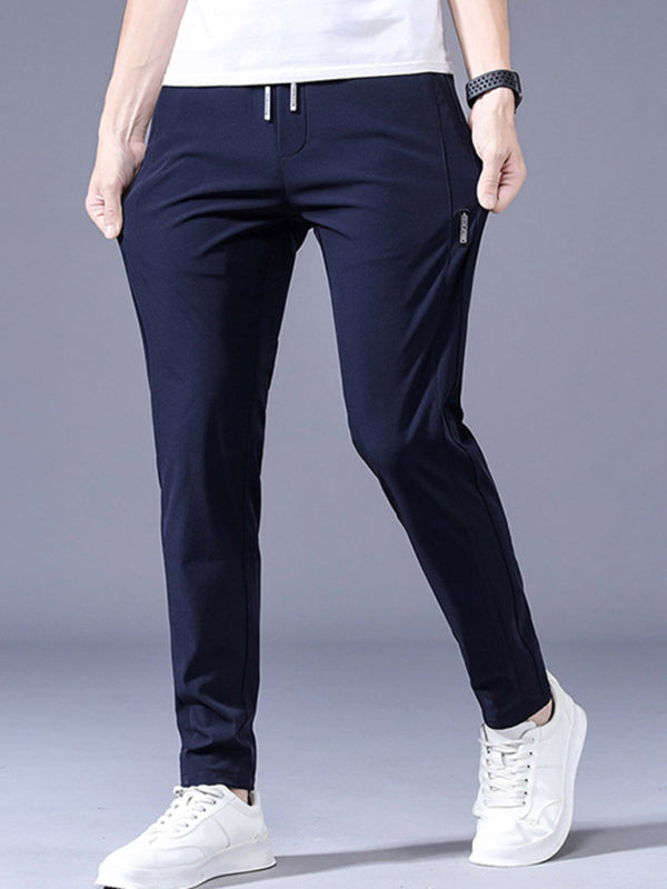 Straight Loose Elastic Boys Non-Iron Casual Pants Cargo Pants - Blue / M