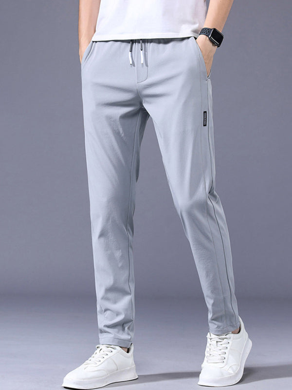Straight Loose Elastic Boys Non-Iron Casual Pants Cargo Pants - Grey / M
