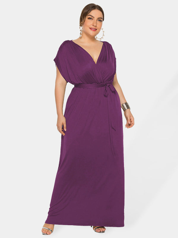 Stylish Maternity Solid Knit Everyday Dress for Spring-Summer - Purple / M